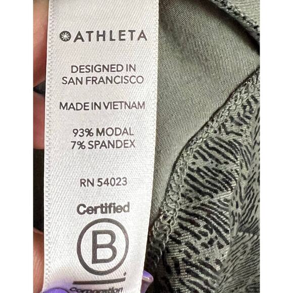 Athleta Santorini Thera Dress Womens XS Mojave Olive Abstract Fit Flare Travel - Picture 12 of 15